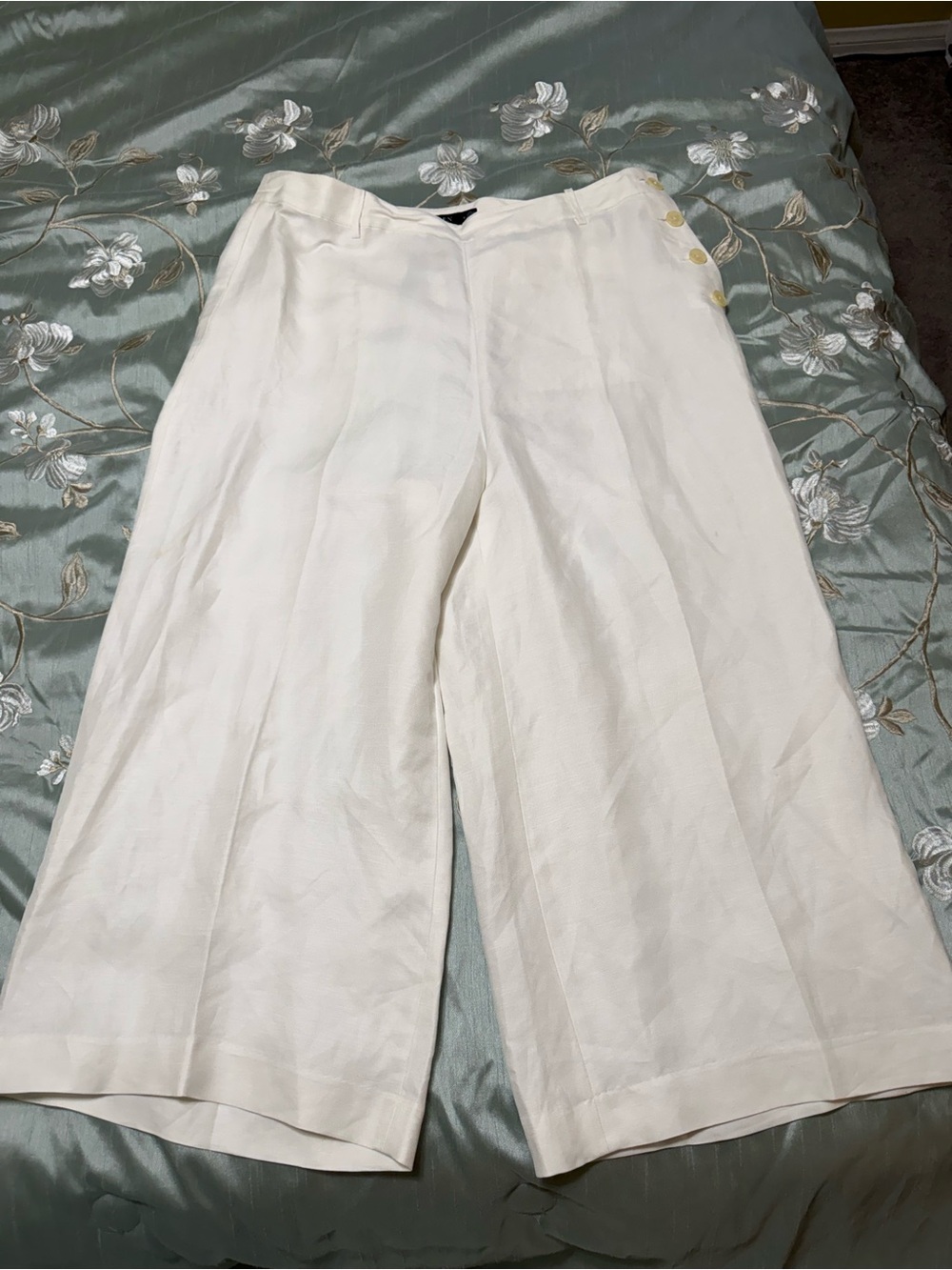Ralph Lauren white High-Rise Wide-Leg Linen Pants - Picture 3 of 10
